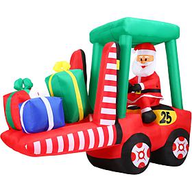 Fraser Hill Farm 6 ft. Pre-Lit Inflatable Santa in Fork Lift