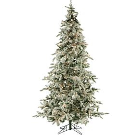 Fraser Hill Farms 9' Flocked Mountain Pine Tree - Smart Lights