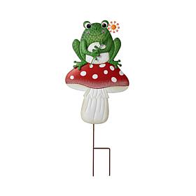 Frog and Mushroom Garden Stake and Wall Decor