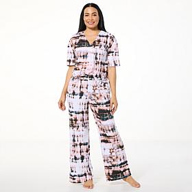 G by Giuliana 2-piece Tie-Dye Top & Wide Leg Pant Set