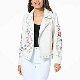 G by Giuliana Black Label Faux Leather Moto Jacket
