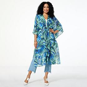 G by Giuliana Black Label Woven Tie-Front Duster