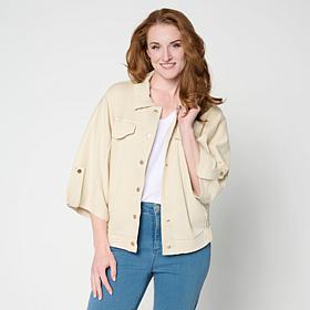 G by Giuliana Button-Front Featherweight Jacket