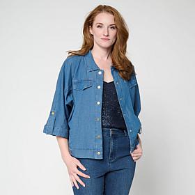 G by Giuliana Button-Front Featherweight Jacket