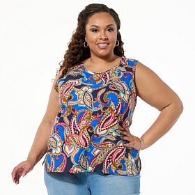 G by Giuliana Court to Resort Embellished Print Tank