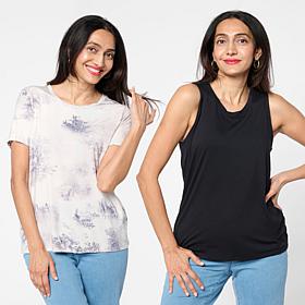 G by Giuliana EcoLuxe 2-pack Tee and Tank Set