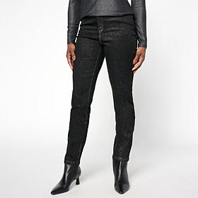 G by Giuliana G5 Metallic Denim 5-Pocket Slim-Leg Jean