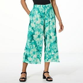 G by Giuliana High-Waist Aria Mesh Knit Wide Leg Pull-On Pant