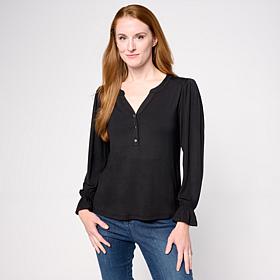 G by Giuliana Knit Top with Puff Sleeves