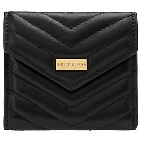 G by Giuliana Lamb Leather Chevron Quilted Flap Wallet