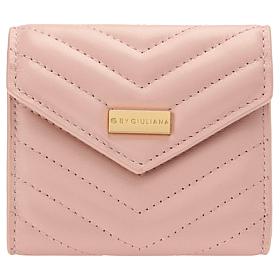 G by Giuliana Lamb Leather Chevron Quilted Flap Wallet