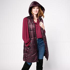 G by Giuliana Leopard-Printed Puffer Vest with Hood