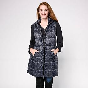 G by Giuliana Leopard-Printed Puffer Vest with Hood