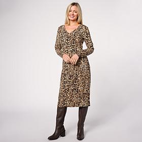 G by Giuliana Long Sleeve Jersey Knit V-neck Dress