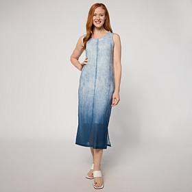 G by Giuliana Printed Denim-Like Mesh Dress