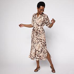 G by Giuliana Printed Woven Shirt Dress