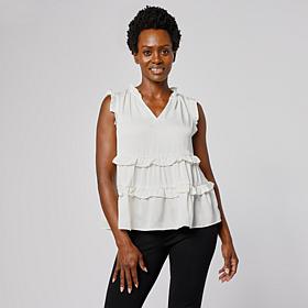 G by Giuliana Ruffled Sleeveless Top