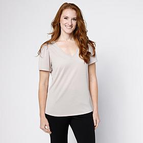 G by Giuliana Short Sleeve Foil Knit Top