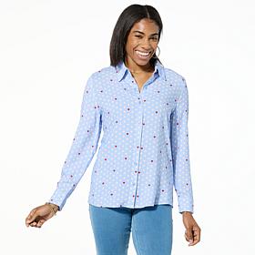 G by Giuliana Stretch Satin Button-Up Blouse