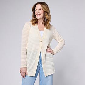 G by Giuliana Textured Knit Button-Front Cardigan