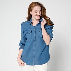 G by Giuliana Woven Featherweight Big Shirt