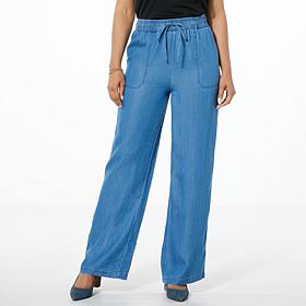 G by Giuliana Woven Tencel Wide-Leg Pant