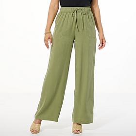 G by Giuliana Woven Tencel Wide-Leg Pant