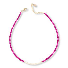 GemHues 16-13/16" Bronze Gemstone Bead Bar Necklace