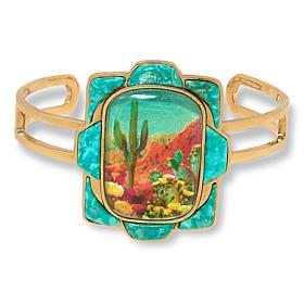 GemHues Bronze Gemstone Desert Cactus Landscape Cuff
