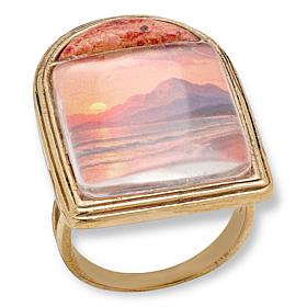 GemHues Bronze Sponge Coral Coastal Beach Landscape Ring