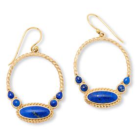 GemHues Gemstone Bronze Rope Detail Hoop Earringss