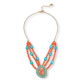 GemHues Multi Stone Multi-Strand Statement Necklace