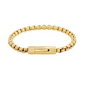 Geoffrey Beene Men's Stainless Steel Box Chain Bracelet