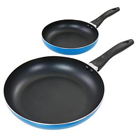 Gibson Home 10" Aluminum Frying Pan, Blue - 2 Piece