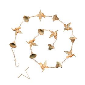 Glitzhome 15-Piece Faux Copper Bird & Cup Rain Chain with Gutter Clip
