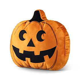 Glitzhome 15.5"L Fall and Halloween Fabric Double Sided Pumpkin Pillow