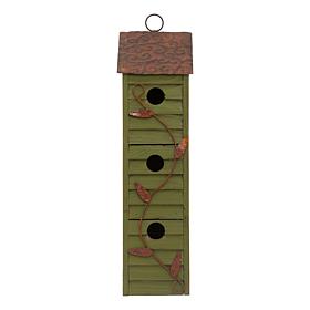 Glitzhome 18" Distressed Solid Wood Window Shutter Birdhouse