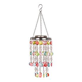 Glitzhome 18.75" Solar Lighted Hanging Décor with Acrylic Jewel Beads