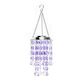 Glitzhome 18.75" Solar Lighted Hanging Décor with Acrylic Jewel Beads