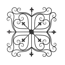 Glitzhome 23.5in L Traditional Iron Scroll Garden Wall Decor