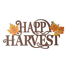 Glitzhome 23.75in.L Metal Happy Harvest Wall Décor