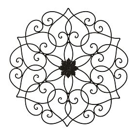 Glitzhome 23"D Traditional Floral Iron Scroll Outdoor Wall Decor