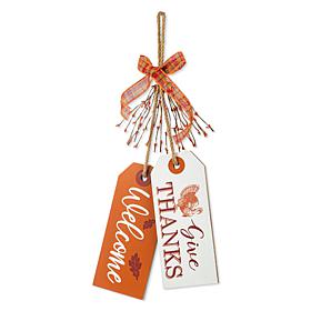 Glitzhome 24in. H Thanksgiving Wooden Give Thanks Door Hanger