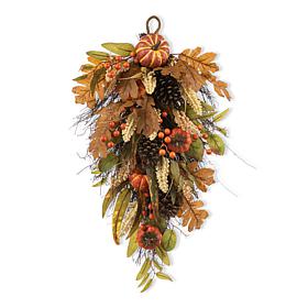 Glitzhome 27" Fall Pumpkin Leaf Swag