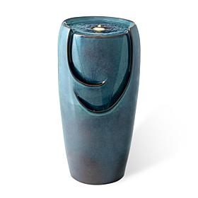 Glitzhome 29.25"H Outdoor Ceramic Pot Fountain with Pump and LED Light