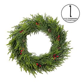 Glitzhome 30"D Oversized Christmas PE Dripping Wreath with Pinecone...