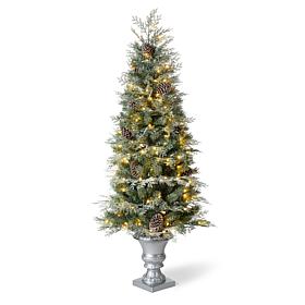 Glitzhome 5' Pre-Lit Artificial Pine Christmas Tree w 180 White Lights