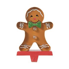 Glitzhome 7.25" H Marquee LED Gingerbread Man Stocking Holder