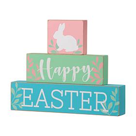 Glitzhome 9.5in L Wooden Easter Block Table Decor