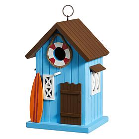 Glitzhome Modern Solid Wood Beach Hut Outdoor Garden Birdhouse